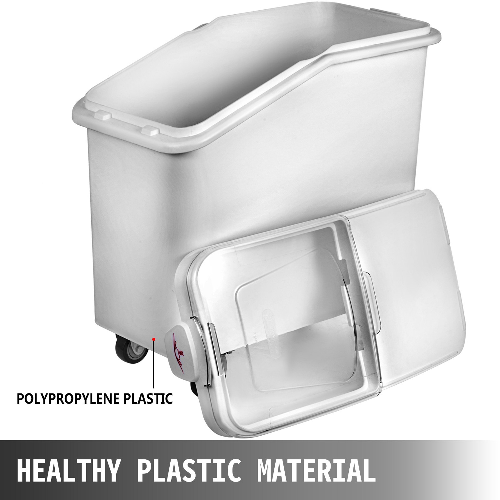 VEVOR 2x Ingredient Bin With Casters 21 Gallon Food Safe Restaurant Kitchen Flour Bins