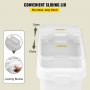 Ingredient Bin with Casters Scoop Lid 100 L White Plastic 4 Wheels Flour bin