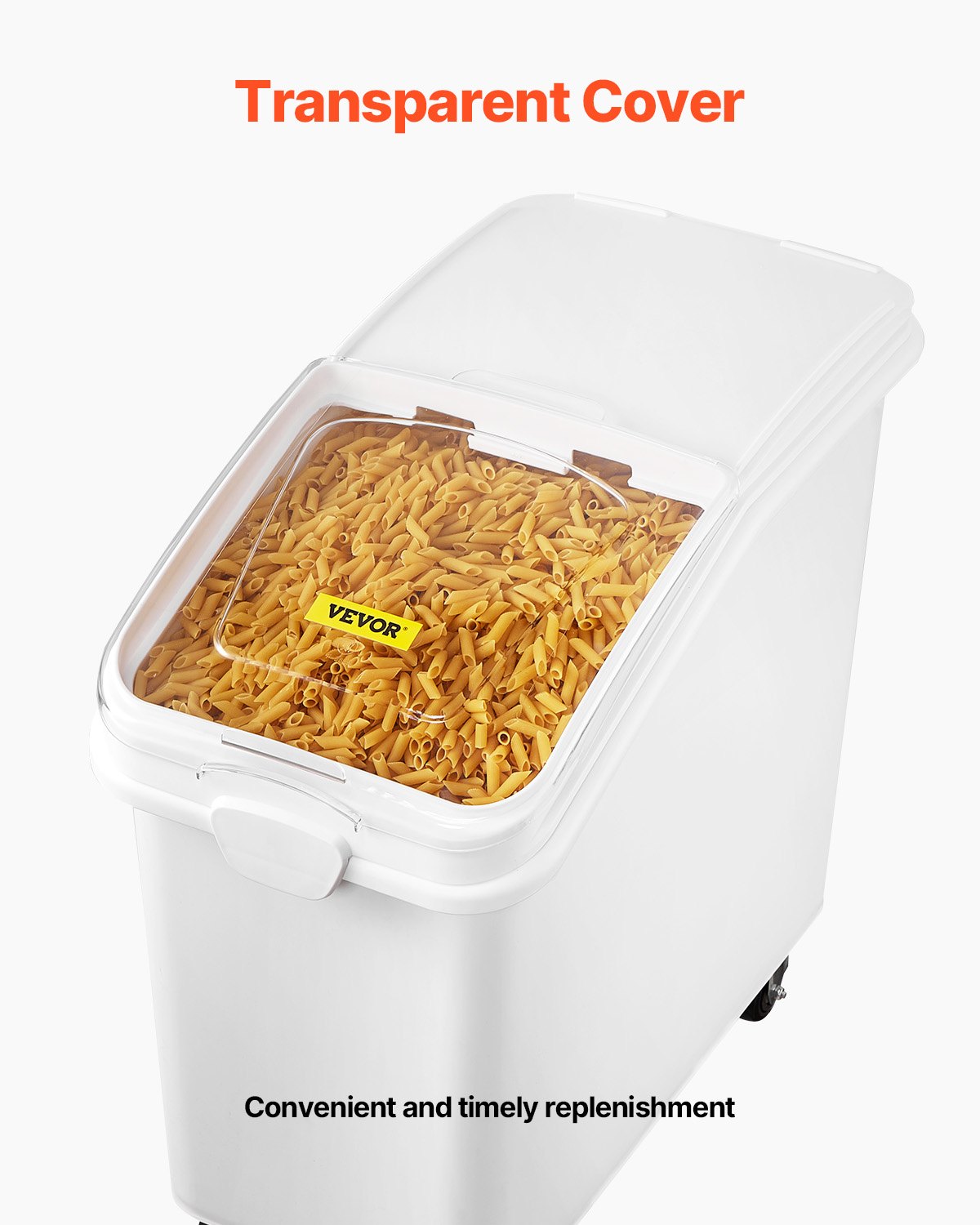 VEVOR Rice Storage Container, 27Gallon/100L Capacity Large Dog Food Dispenser Bin, Kitchen Ingredient Grain Cereal Flour Bin, Pet food Containers with Wheels, Scoop, and Airtight Lid, 1 Pack