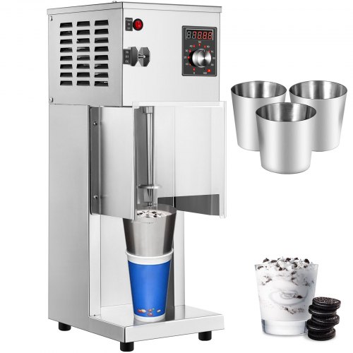 VEVOR 800W Electric Ice Cream Mixer Machine, 110V Ice Cream Blender, 10-Speed Levels Adjustable, Soft Serve Ice Cream Machine w/Splash-Proof Bezel, Commercial Ice Cream Make, Includes 3 Hand Cups