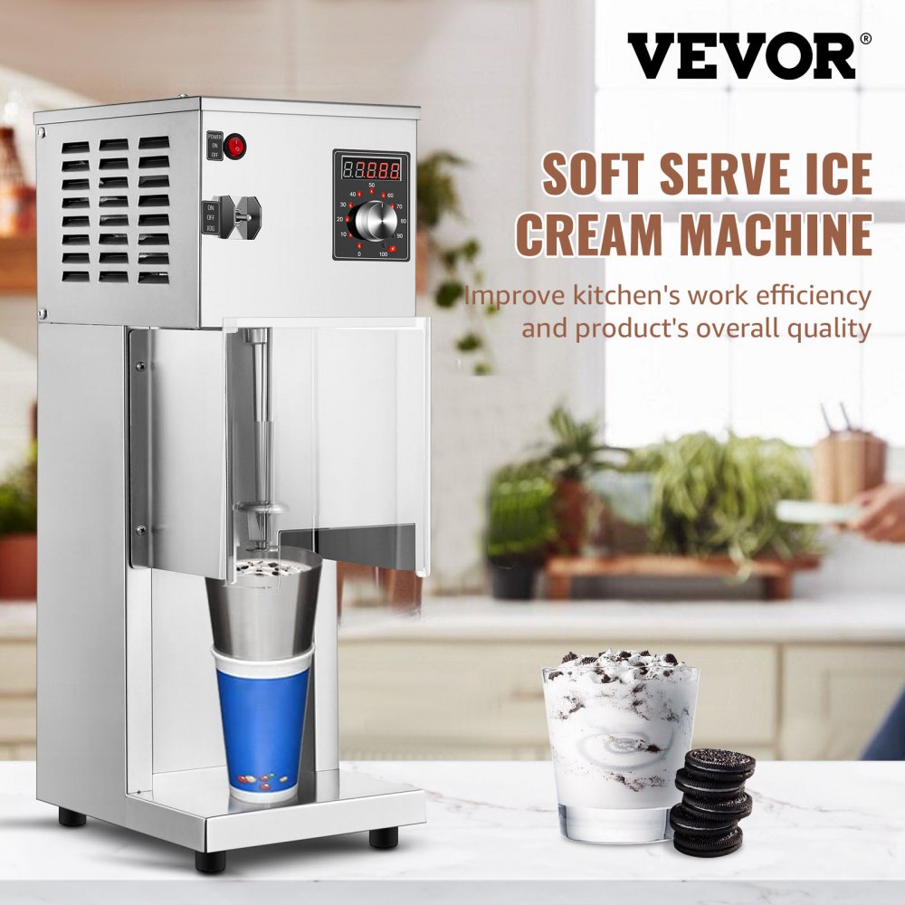 INTBUYING Soft Serve Ice Cream Machine Commercial Frozen Yogurt Froyo Maker  110V