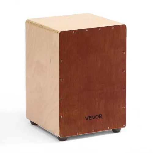 VEVOR Cajon Box Drum, with Internal Snare Wires, Lightweight Wooden Percussion Box, Portable Birch Wood Drum Musical Instrument with Silicone Feet, for Beginners and Professionals, 12 x 12 x 17 in