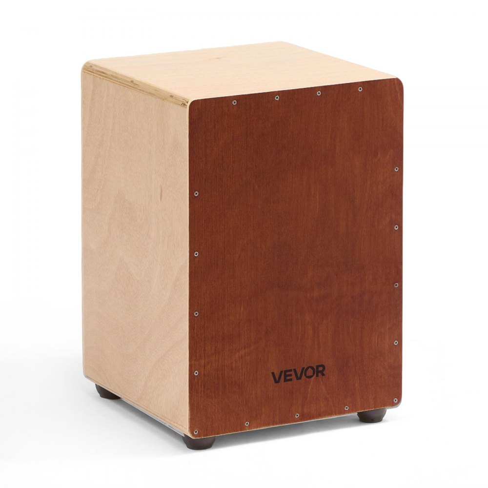 VEVOR Cajon Box Drum, with Internal Snare Wires, Lightweight Wooden Percussion Box, Portable Birch Wood Drum Musical Instrument with Silicone Feet, for Beginners and Professionals, 305 x 305 x 430 mm