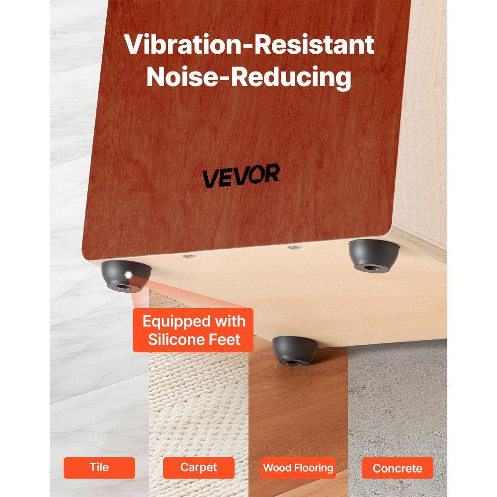 VEVOR Cajon Box Drum, with Internal Guitar Strings, Lightweight Wooden Percussion Box, Portable Birch Wood Drum Musical Instrument with Travel Bag, for Beginners and Professionals, 12 x 12 x 17 in
