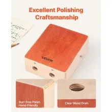 Cajon Box Drum Wood Percussion Instrument with Guitar Strings Travel Bag Strap