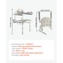 VEVOR Foldable Shower Chair Wall Mounted, 457mm Folding Shower Seat with Backrest, Armrest & Adjustable Legs, HDPE Fold-Down Bathroom Chair Stainless Steel Frame for Adults Seniors, 150kg Loading