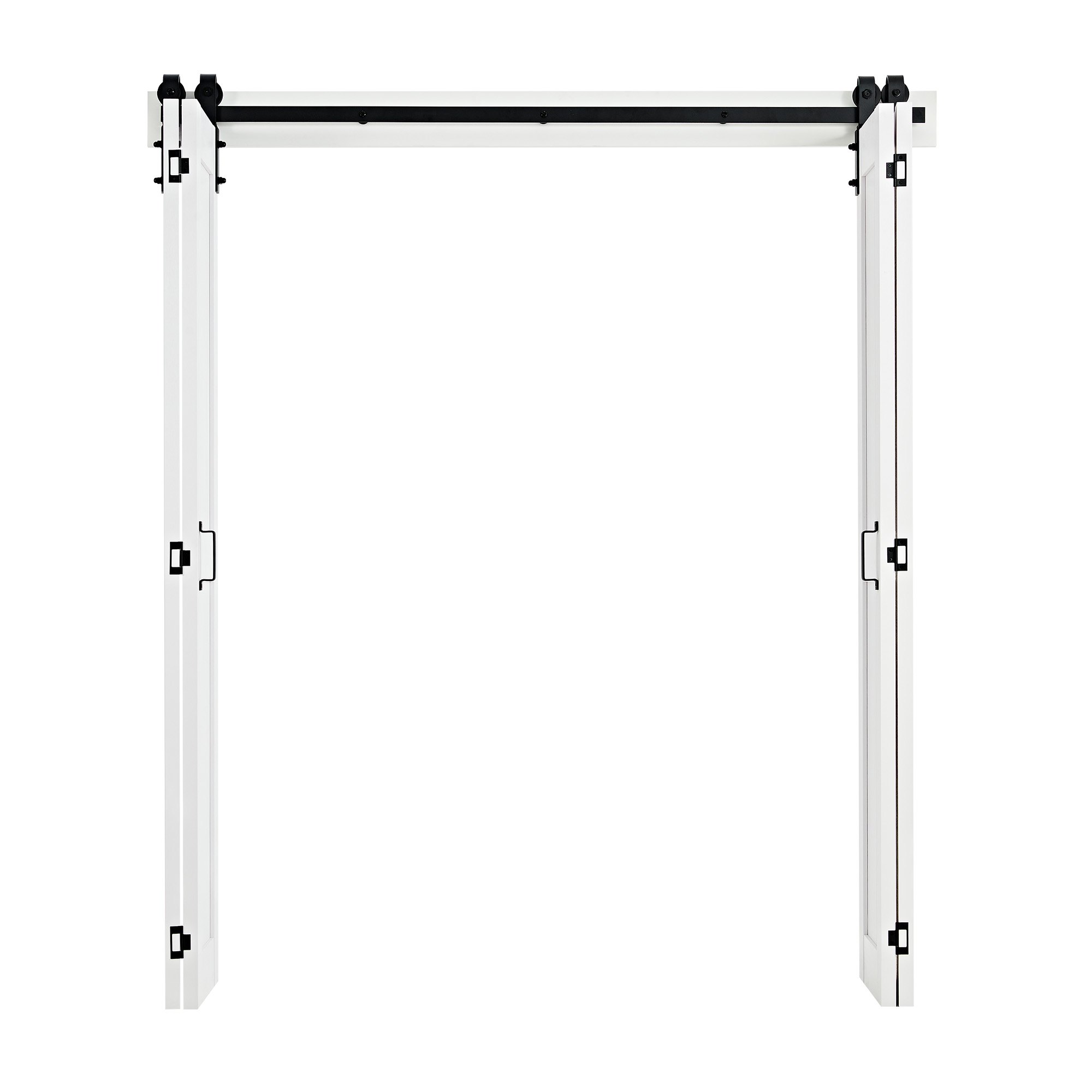 VEVOR Bifold Barn Door, 1829 x 2134 mm, MDF Bi-Fold Sliding Closet Doors, Hardware Kit Included, H-Frame Space-Saving Design, Pre-Assembled Panels for Bedroom, Living Room, and Room Divider, White