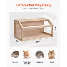 VEVOR Wooden Hamster Cage Habitat 32 in Mice Rodents Hutch Small Animals Cage