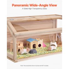 Wooden Hamster Cage Habitat 32 in Clear Mice Rodents Small Animals Cage