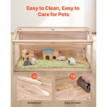 VEVOR Wooden Hamster Cage Habitat 40 in Mice Rodents Hutch Small Animals Cage