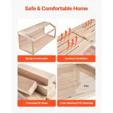 Wooden Hamster Cage Habitat 48 in Clear Mice Rodents Small Animals Cage