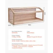 Wooden Hamster Cage Habitat 48 in Clear Mice Rodents Small Animals Cage
