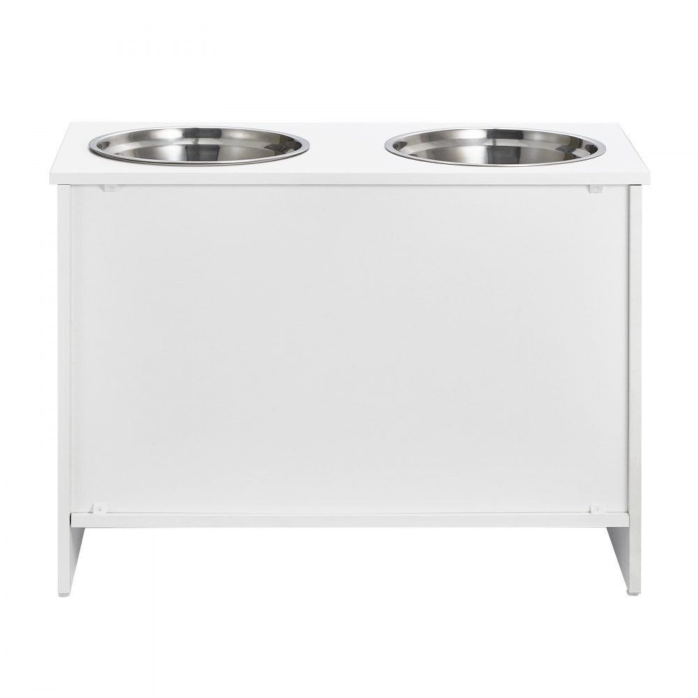 VEVOR Pet Feeding Station with 2 Stainless Steel Bowls, Elevated Dog Bowls with Storage, Dog Food Storage and Feeder Station with Storage Cabinet, Pet Toy Storage Organizer, for Dogs, Modern