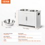 VEVOR Pet Feeding Station w/ 2 Elevated Dog Bowls Dog Food & Toy Storage Cabinet