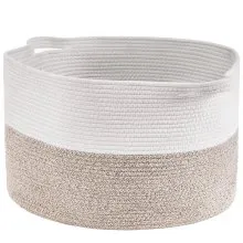 VEVOR Cotton Rope Storage Basket 67L Woven Blanket Basket 20 x 20 x 13 in