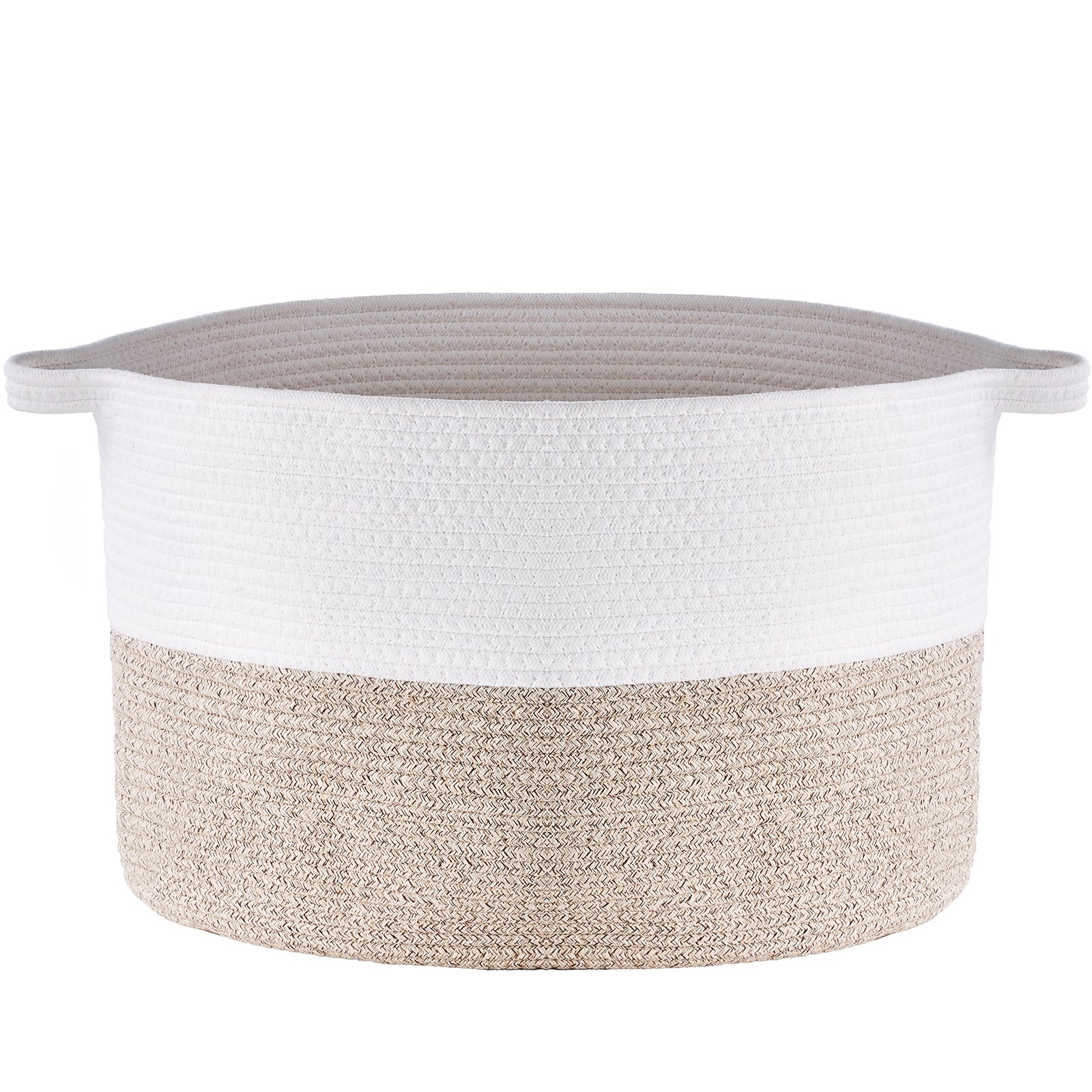 VEVOR Cotton Rope Storage Basket 87L Woven Blanket Basket 558x558x355mm (20 x 20 x 14 in)