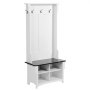 Banco de recibidor VEVOR con perchero y zapatero, banco de 81 cm de ancho con espacio de almacenamiento y asiento, estantes ajustables, 5 ganchos y 4 cajones, ideal para recibidor, entrada y pasillo.