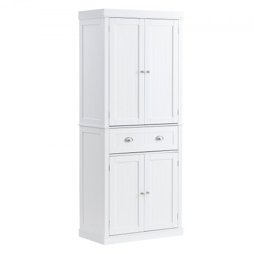 VEVOR 72" Kitchen Pantry Storage Tall Cabinet 4 Doors 3 Adjustable Shelves