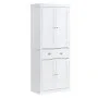 VEVOR 72" Kitchen Pantry Storage Cabinet, Freestanding Utility Cabinets with Doors, Drawer and 3 Adjustable Shelves, Tall Food Buffet Pantries for Kitchen, Living Room, Dinning Room, Laundry, White