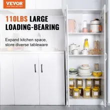 VEVOR Kitchen Pantry Cabinet, 60" Tall Food Pantry Storage Cabinet, 110LBS Freestanding Storage Cabinet Cupboard with 3 Shelves(2 Adjustable), Engineered Wood Utility Pantry for Kitchen, Dining Room