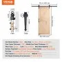 VEVOR Barn Door and Hardware Kit, 36" x 84" Wood Sliding Barn Door, Smoothly and Quietly, Barn Door Kit with 8-in-1 Floor Guide and Door Handle, Spruce Wood Panelled Slab, Easy to Install