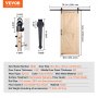 VEVOR Barn Door and Hardware Kit, 36" x 84" Wood Sliding Barn Door, Smoothly and Quietly, Barn Door Kit with 8-in-1 Floor Guide and Door Handle, Spruce Wood Panelled Slab, Easy to Install