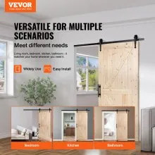 VEVOR Barn Door and Hardware Kit 36" x 84" Wood Sliding Barn Door Kit Smoothly
