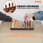 VEVOR Magnetic Wooden Chess Set, 12 Inch Chess Game Set, 2 Extra Queens Beginner Chess Set, Folding Chess Board Games with Chess Pieces, Storage Slots, and Box, Portable Travel Gift for Adults Kids