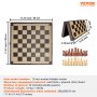 VEVOR Magnetic Wooden Chess Set, 12 Inch Chess Game Set, 2 Extra Queens Beginner Chess Set, Folding Chess Board Games with Chess Pieces, Storage Slots, and Box, Portable Travel Gift for Adults Kids