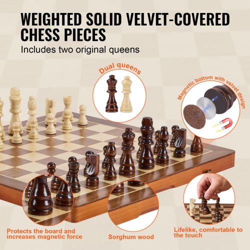 jeu d'échecs pliant magnétique couleur bois, taille 24cm, pièces aimantées jeu d'échecs pliant magnétique couleur bois, taille 24cm, pièces aimantées