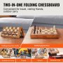 Set de șah magnetic din lemn VEVOR, set de jocuri de șah 2 ÎN-1, 15 inchi, jocuri de șah pliabile pentru adulți și copii, set de șah portabil de călătorie cu 2 regine pentru turneu profesional începător