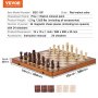 VEVOR Μαγνητικό Ξύλινο Σετ Σκακιού, Σετ Παιχνιδιού Chess Checkers 15 ιντσών, Πτυσσόμενο επιτραπέζιο σκάκι για ενήλικες, παιδιά, φορητό σετ σκακιού ταξιδιού 2 Queens για τουρνουά Επαγγελματίας αρχαρίου