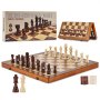 VEVOR magnetisk træskaksæt, 15 tommer 2-I-1 skakdamspil, sammenfoldelige skakbrætspil for voksne børn, 2 dronninger bærbart rejsegaveskaksæt til turneringsprofessionel begynder