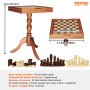 VEVOR 3-IN-1 Chess Checkers Backgammon Table Set, 18 Inch Premium Wooden Chess Table, Deluxe Combo Game Table Furniture Set, Chess Set Board Game Gift for Family Board Games