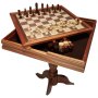 VEVOR Juego de mesa de backgammon de ajedrez 3 en 1, mesa de ajedrez de madera premium de 18 pulgadas, juego de muebles de mesa de juego combinado de lujo, juego de ajedrez, juego de mesa, regalo para juegos de mesa familiares