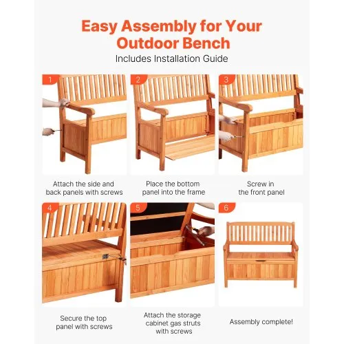 Outdoor Storage Bench PE Rattan 70Gal Deck Box Waterproof Outdoor