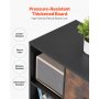 VEVOR 2 Drawer Wooden File Cabinet, Mobile Filing Cabinet with Open Shelves, Lateral Rolling File Storage with Lockable Wheels, Modern Free Standing Printer Stand for Home, Office, School, Black