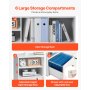VEVOR 2 Drawer Wooden File Cabinet, Mobile Filing Cabinet with Open Shelves, Lockable Lateral Rolling File Storage with Adjustable Shelves, Free Standing Printer Stand for Home Office School, White