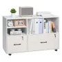 VEVOR 2 Drawer Wooden File Cabinet, Mobile Filing Cabinet with Open Shelves, Lockable Lateral Rolling File Storage with Adjustable Shelves, Free Standing Printer Stand for Home Office School, White