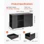 3 Drawer Wooden File Cabinet Mobile Filing Cabinet with Power Strip Black