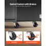 3 Drawer Wooden File Cabinet Mobile Filing Cabinet with Power Strip Black