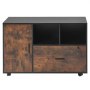 VEVOR Wood File Cabinet, Mobile Filing Cabinet with Open Shelves, Lockable Lateral Rolling File Storage with Adjustable Shelves, Free Standing Printer Stand for Home, Office, School, Rustic Brown