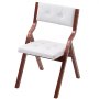 VEVOR Wooden Folding Chairs with Cushion, Set of 2, Portable Foldable Cushion Chair with Wooden Frame, Modern Padded Dining Chair for Kitchen, Office, Wedding, Party, Dining Room, Easy Assembly, White