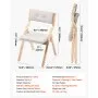 VEVOR Wooden Folding Chairs with Cushion, Set of 4, Portable Foldable Cushion Chair with Wooden Frame, Modern Padded Dining Chair for Kitchen, Office, Wedding, Party, Dining Room, Easy Assembly, Beige