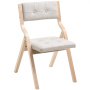 VEVOR Wooden Folding Chairs with Cushion, Set of 2, Portable Foldable Cushion Chair with Wooden Frame, Modern Padded Dining Chair for Kitchen, Office, Wedding, Party, Dining Room, Easy Assembly, Beige