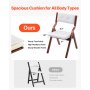VEVOR Wooden Folding Chairs with Cushion, Set of 4, Portable Foldable Cushion Chair with Wooden Frame, Modern Padded Dining Chair for Kitchen, Office, Wedding, Party, Dining Room, Easy Assembly, White