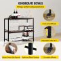 VEVOR Rustic Bar Cart, 3-Tier Industrial Bar Cart for Home, Bar Cart with Wine Rack & Glass Holders, 35.4 x 15.7 x 37.4 inches Home Bar & Serving Carts, Wine Cart on Wheels, Glass Bar Cart Brown