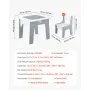 VEVOR 4 in 1 Kid Activity Table and 2 Chairs Set, Graffiti & Building Blocks Double-Sided Tabletop, Toddler Play Table with Storage for Kids 3+ Years, Large Storage Space, Gift for Boys & Girls, White