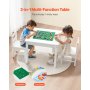VEVOR Kids Activity Table and 2 Chairs Set, Building Blocks Double-Sided Tabletop, Toddler Table and Chair Set with Storage for Kids 3+ Years, Large Storage Space, Present for Boys & Girls, White