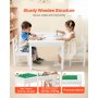 VEVOR Kids Activity Table and 2 Chairs Set, Building Blocks Double-Sided Tabletop, Toddler Table and Chair Set with Storage for Kids 3+ Years, Large Storage Space, Present for Boys & Girls, White